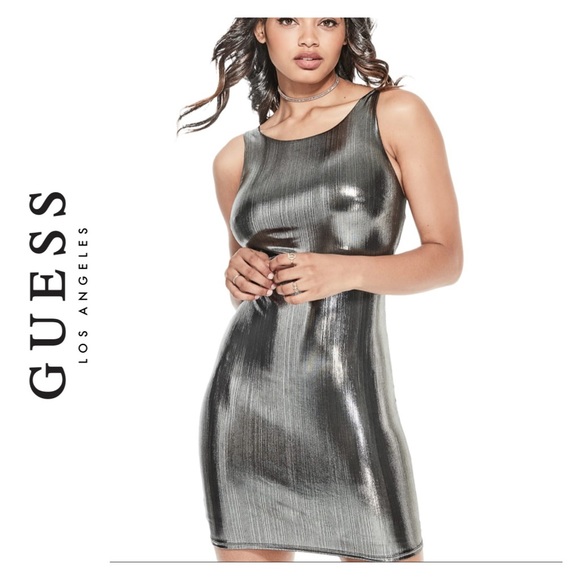 guess silver dress